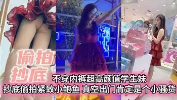【偷拍抄底】不穿内裤超高颜值学生妹抄底偷拍紧致小白与真空出门肯定是个小骚货