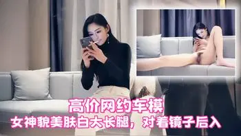 【七天极品探花】高价网约车模，女神貌美肤白大长腿，对着镜子后入搔首弄姿真是个小尤物