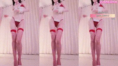 韩国BJ in0410圣诞小恶魔：网格袜+油亮大胸躺椅诱惑 动图预览
