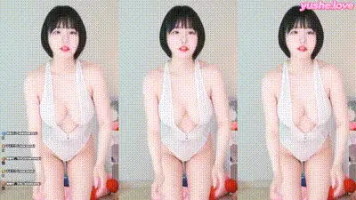 韩国BJ ad1yn2 白色深V连体泳装 动图预览