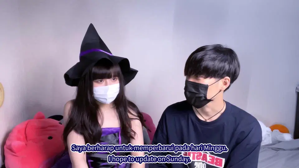 [万圣节]女巫Cosplay中的口交！19岁大学生bukkake精液射入脸部-esunoacp