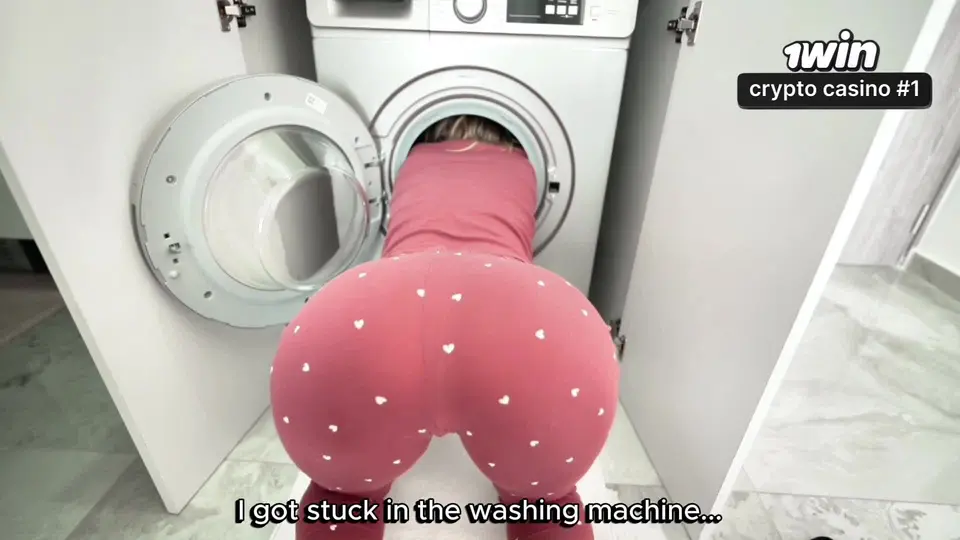 Big mistake on the stepmother's part that she got stuck inside the washing machine!-jenny lux
