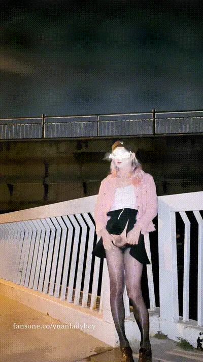 在立交桥掀开裙子自慰用精液点缀城市夜景-yuanladyboy 动图预览